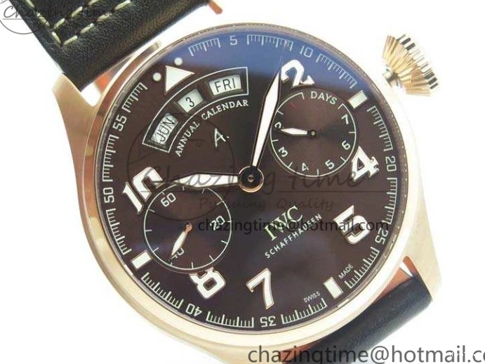 MIROTIME 0226 Popular Big Pilot Real PR IW502706 RG YLF 1:1 Best Edition Brown Dial On Calfskin Strap A 7223